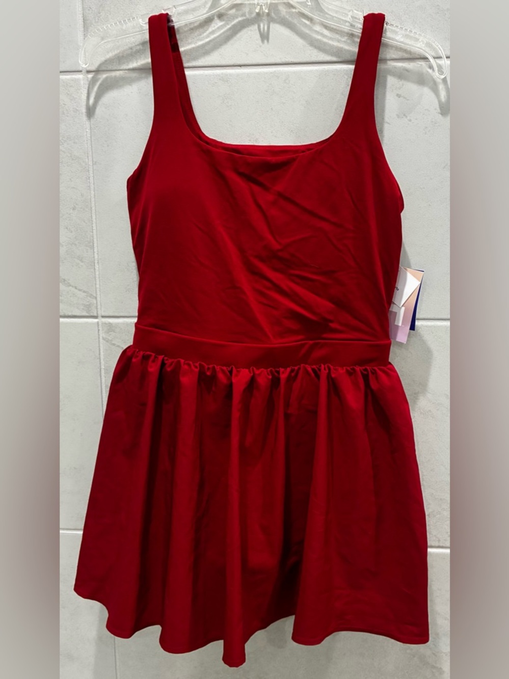 JoyLab Red Sleeveless Skater Dress